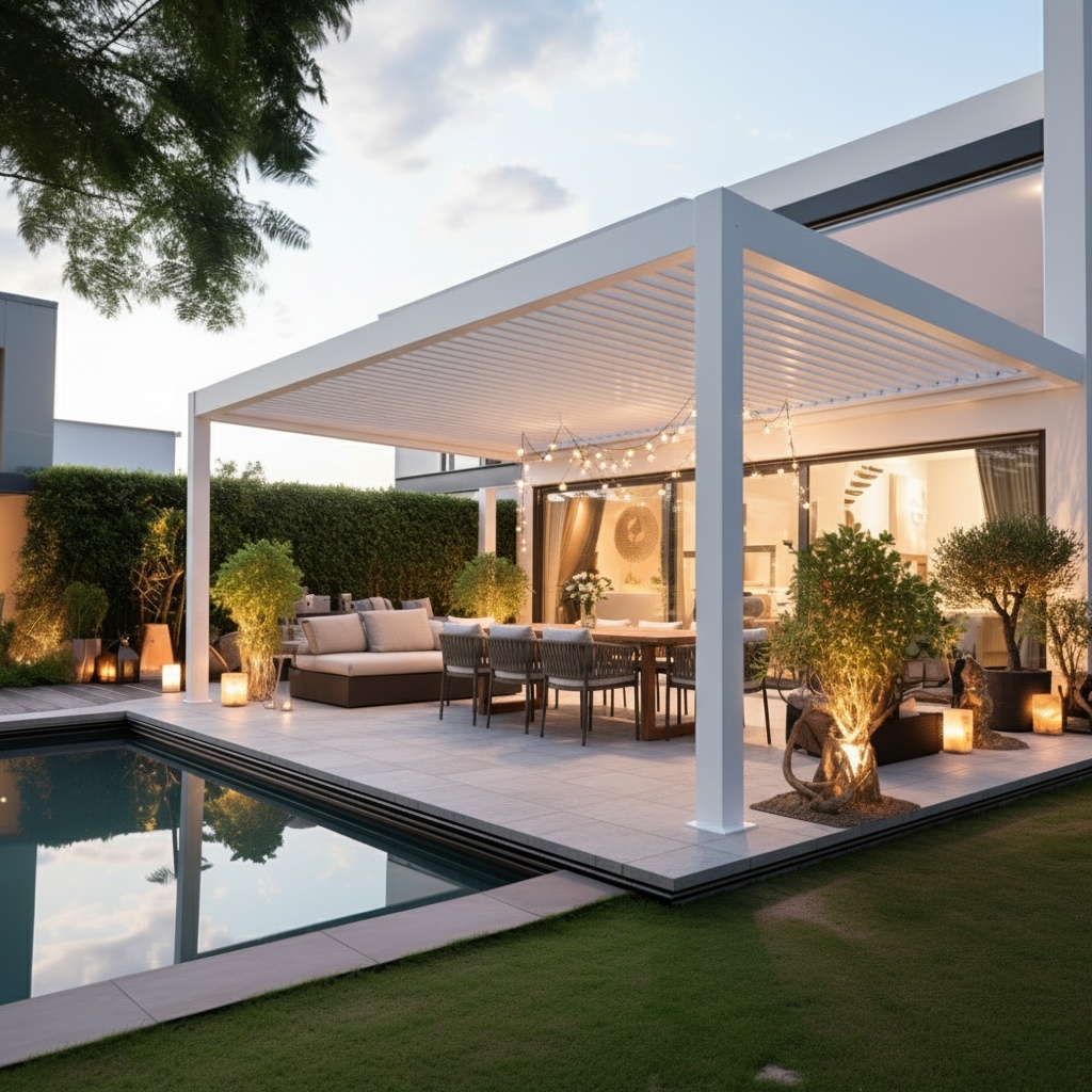 Luxury Pergola 3M x 6M Wall-mounted