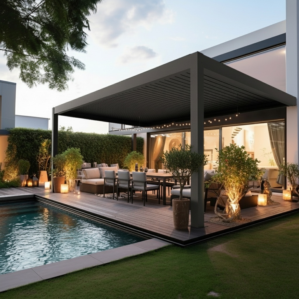 Luxury Pergola 3M x 4M Wall-mounted